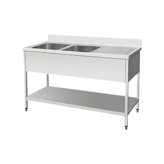 European Style Double Bowl Sink(With Right Draining Board)