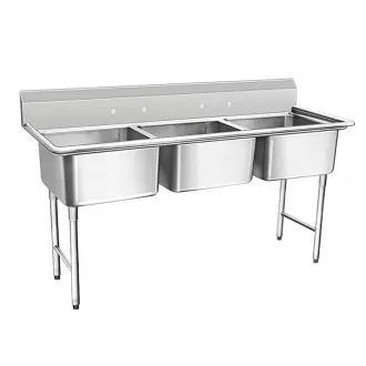 American Style Triple Bowl Sink 01