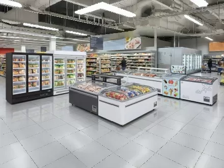 China Zibo DeRich Commercial freezer used in supermarket for South Africa market