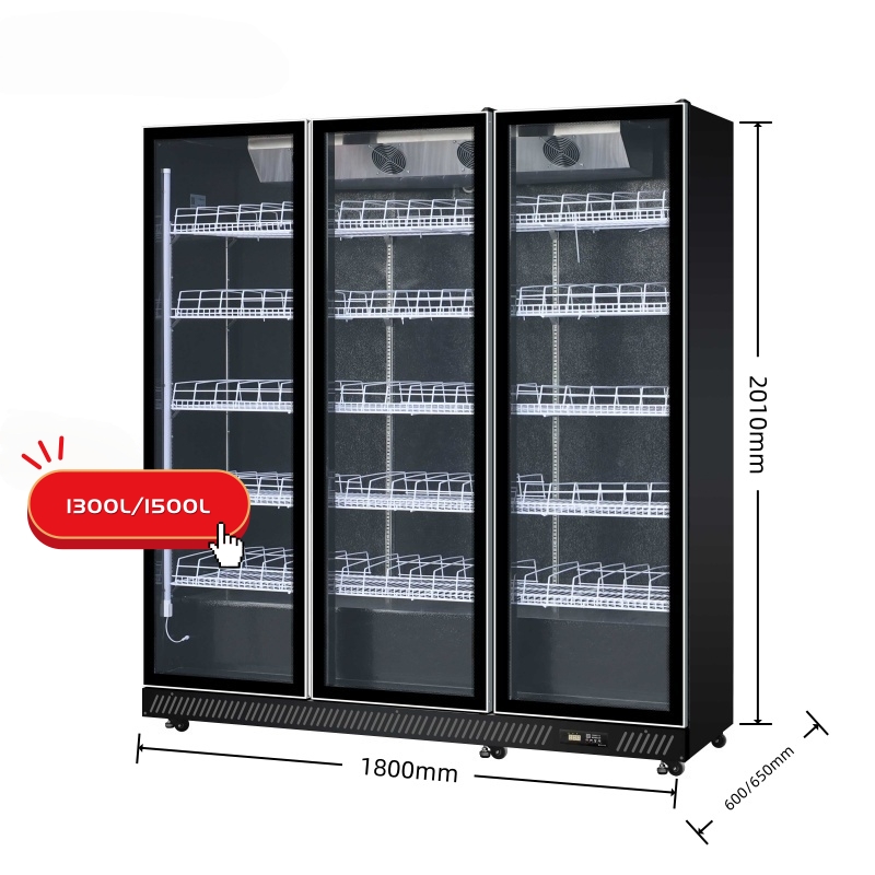 3 door Wine Display Fridge(Black)