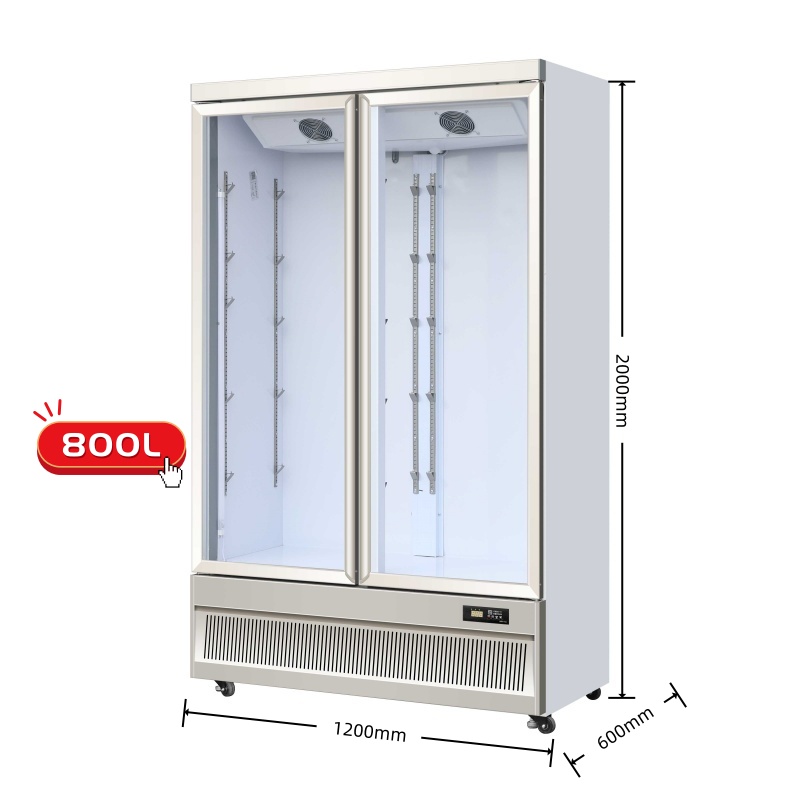 Double Glass Door Showcase Chiller(White Grey)