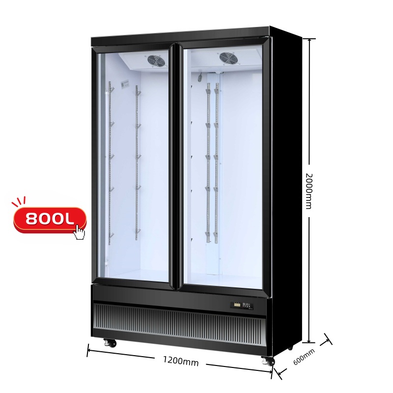Double Glass Door Showcase Chiller(Black)
