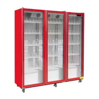 3 door Wine Display Fridge(Red)
