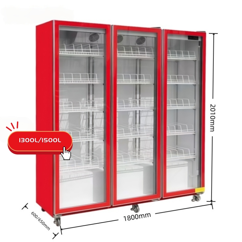 3 door Wine Display Fridge(Red)