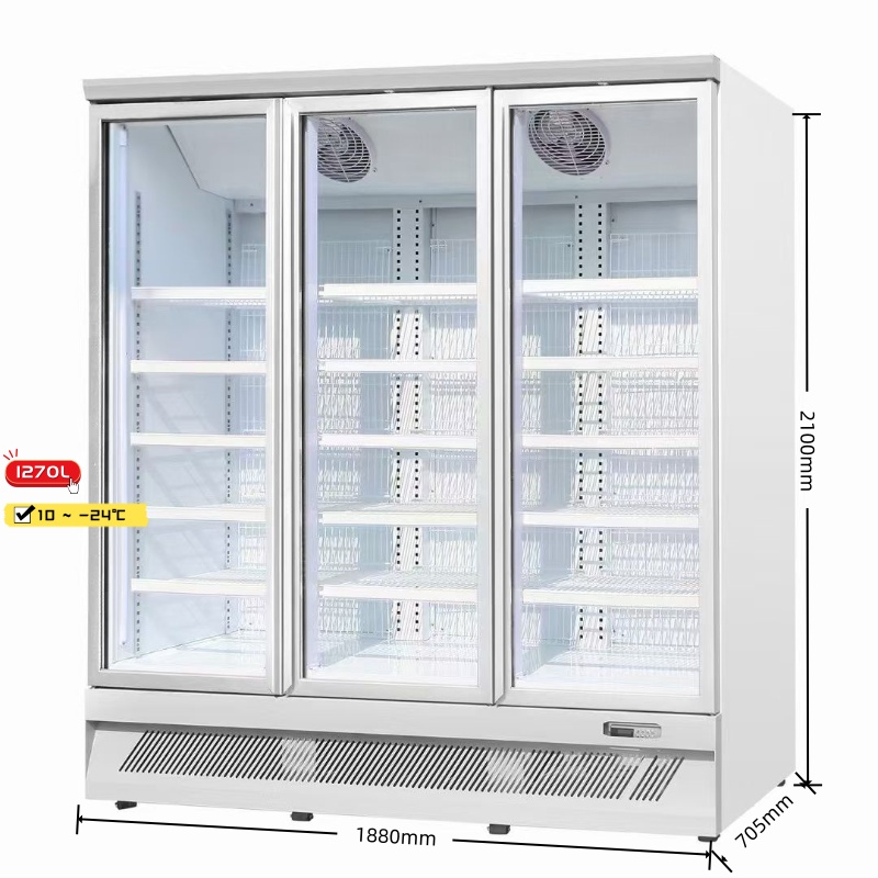 3 Door Upright Freezer-Bottom Mount