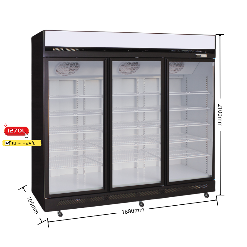 3 Door Upright Freezer-Top Mount