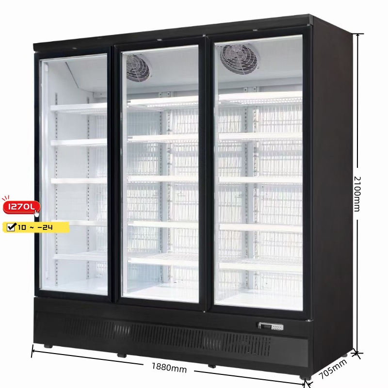 3 Door Upright Freezer-Bottom Mount(Black)