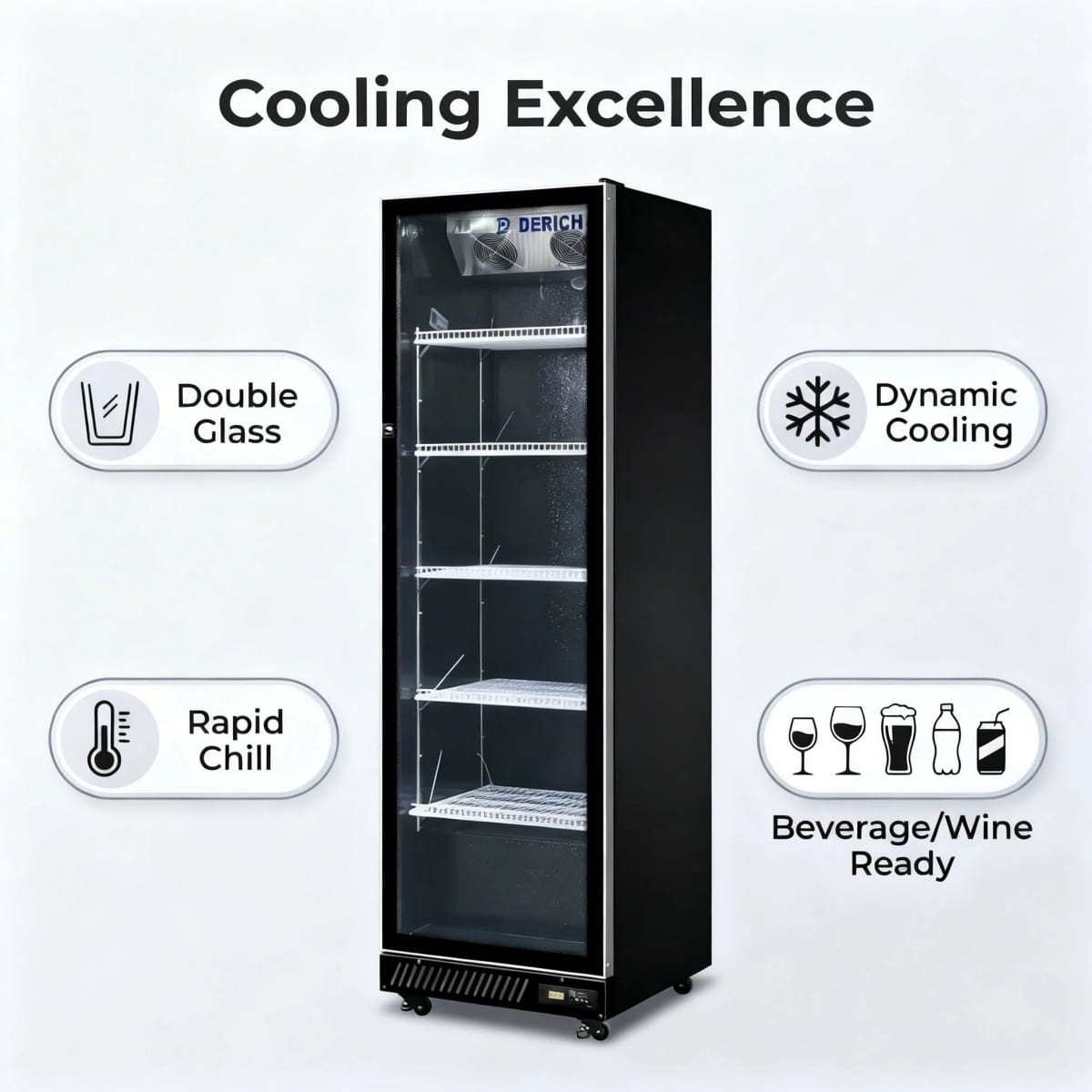 2 door Wine Display Fridge(White Grey)