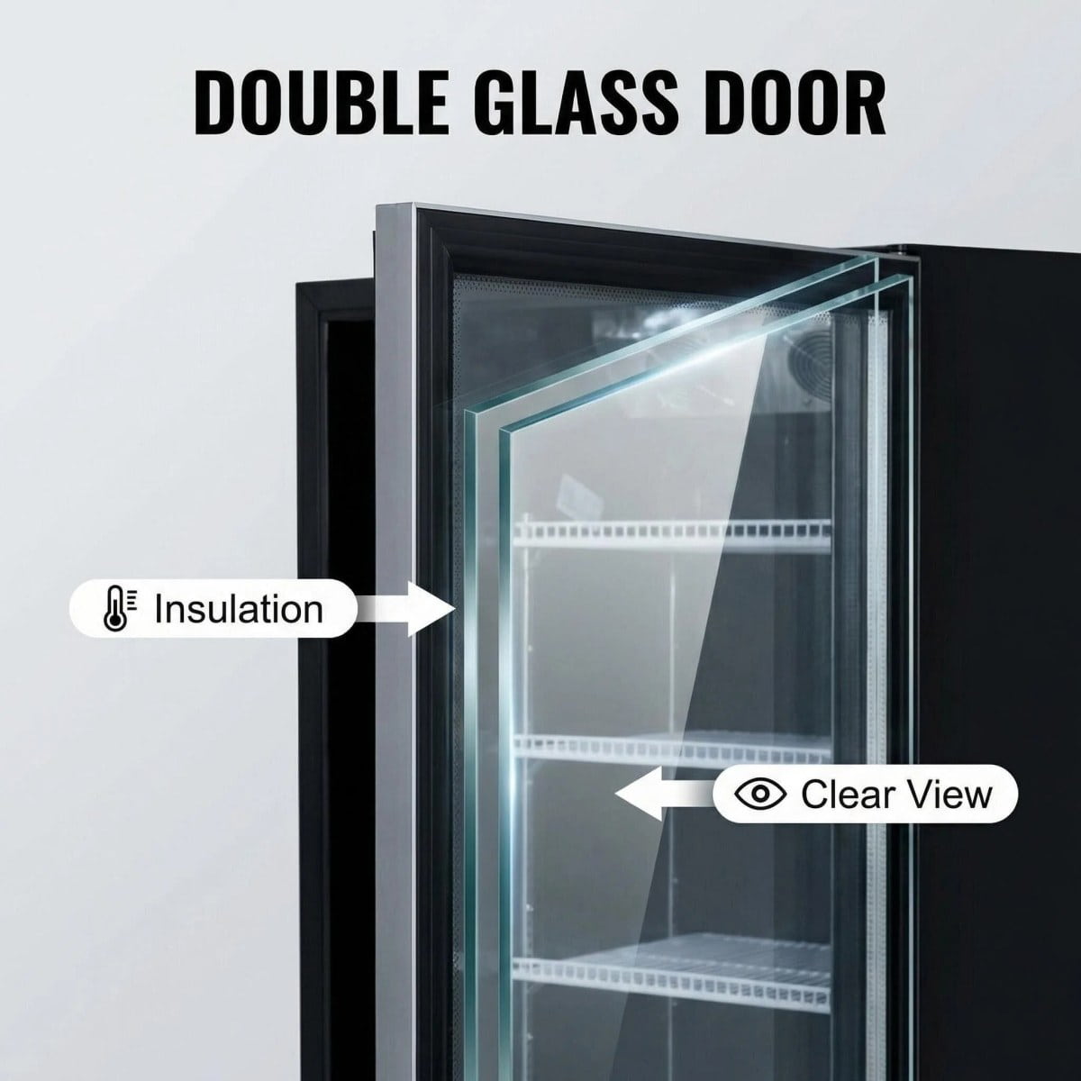 2 door Wine Display Fridge(Black)