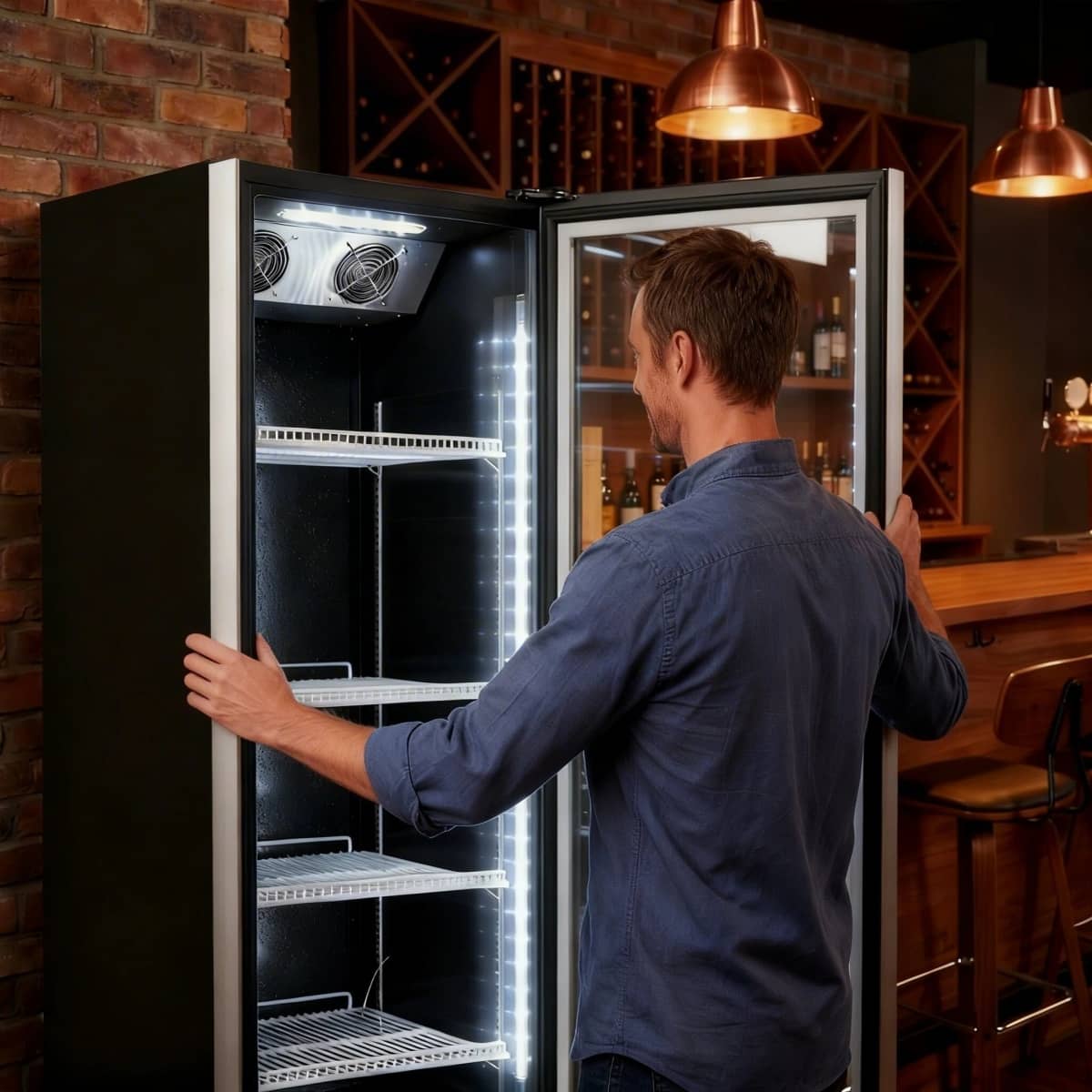 2 door Wine Display Fridge(White Grey)