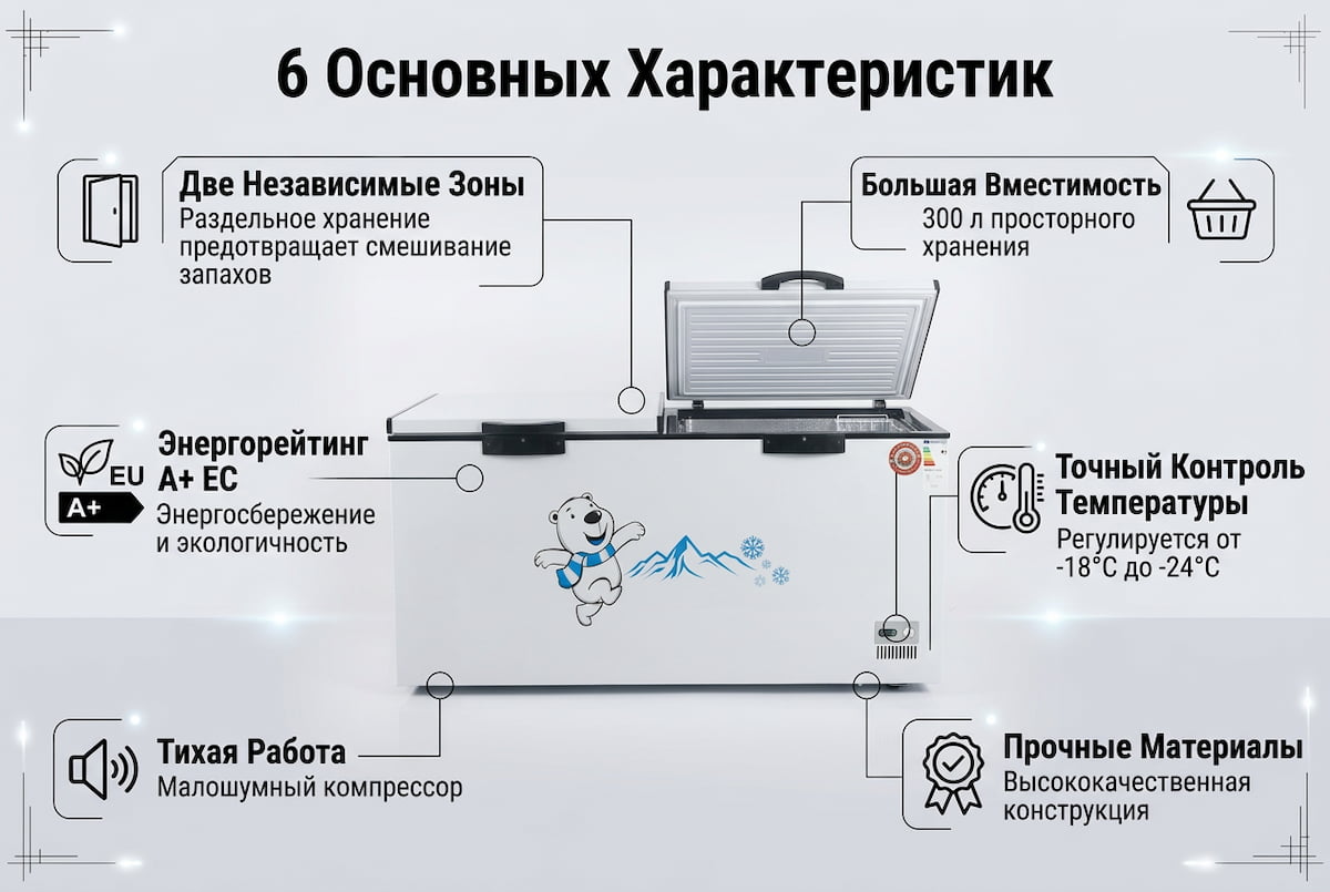 Горизонтальный морозильник