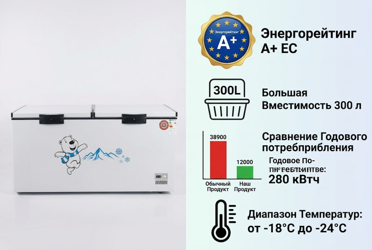 Горизонтальный морозильник