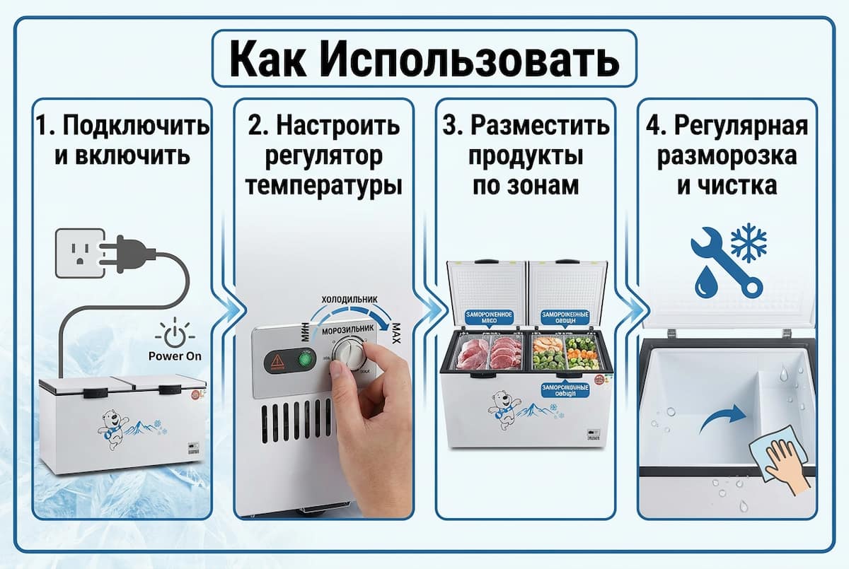 Горизонтальный морозильник