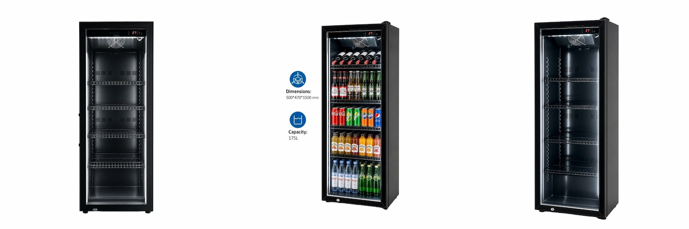 1500mm Full glass refrigerator